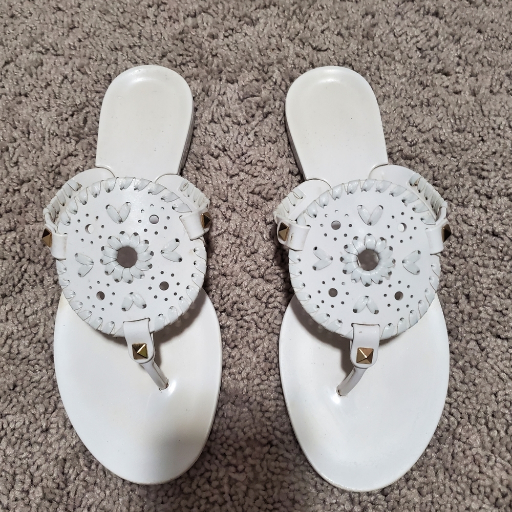 Jack Rogers White Jelly Flip Flops Size 7